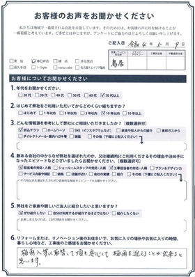 アンケート用紙