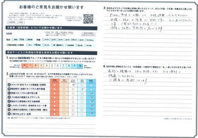 アンケート用紙