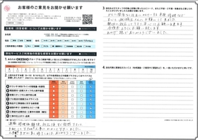 アンケート用紙