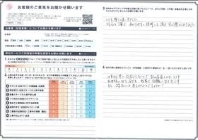 アンケート用紙