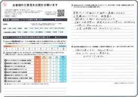 アンケート用紙