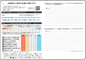 アンケート用紙