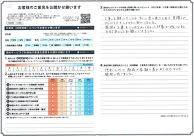 アンケート用紙
