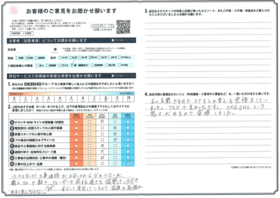 アンケート用紙