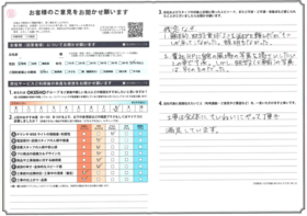 アンケート用紙