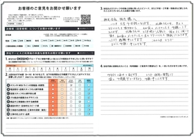 アンケート用紙