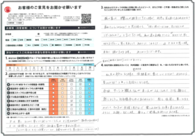 アンケート用紙