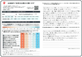 アンケート用紙