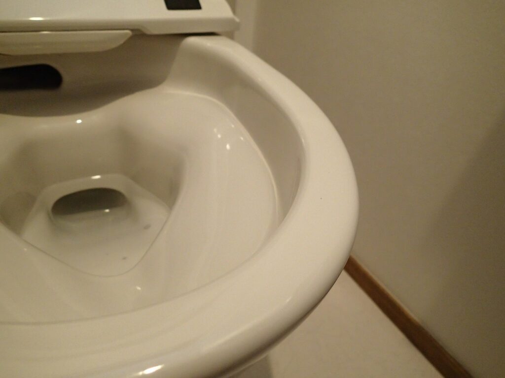 トイレリフォーム(側面アクセントクロス貼り)（リフォーム後）