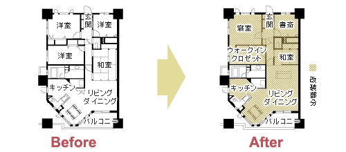 こだわりの家具や絵画が映えるカフェのようなLDK　平面図