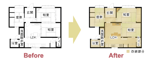 老後も安全で健康的に暮らせる住まい　平面図