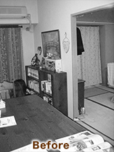 お気に入り家具を活かしたカントリー風リビング（リフォーム前）