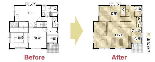光と風を感じられるバリアフリーな住まい　平面図