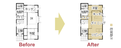 住宅エコポイント利用 インプラスと床暖房採用で快適な生活に！　平面図