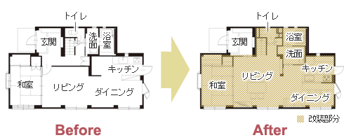 ロケーションで選んだ中古住宅を理想のマイホームに　平面図