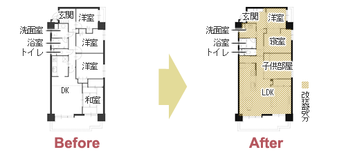 リフォーム＋DIYでグリーンが似合うナチュラルな空間に　平面図