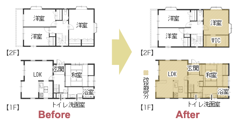 お住まい環境向上 戸建て住宅トータルリフォーム　平面図