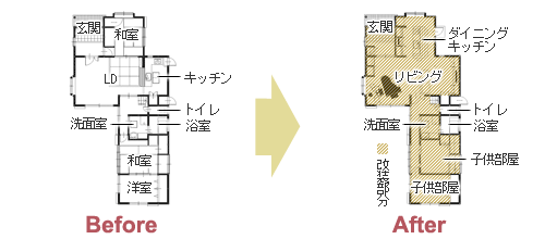 ジャズが似合うBar風キッチン 趣味を愉しむ住宅リフォーム　平面図