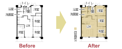 洗練された大人スタイルのマンションリフォーム　平面図