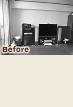 音楽一家にうれしい収納家具と5.1chサラウンドのリビング（リフォーム前）