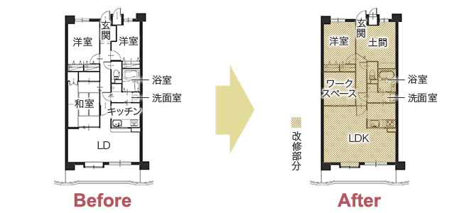 理想の暮らしへ 中古マンション×リノベで"らしさ"を詰め込む　平面図