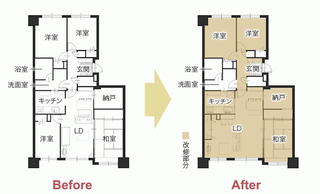 木のぬくもりを感じるアメリカンカントリーの住まいへ　平面図