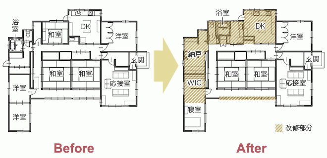 築57年、和の趣きを活かして設備機器を一新！住性能も向上　平面図
