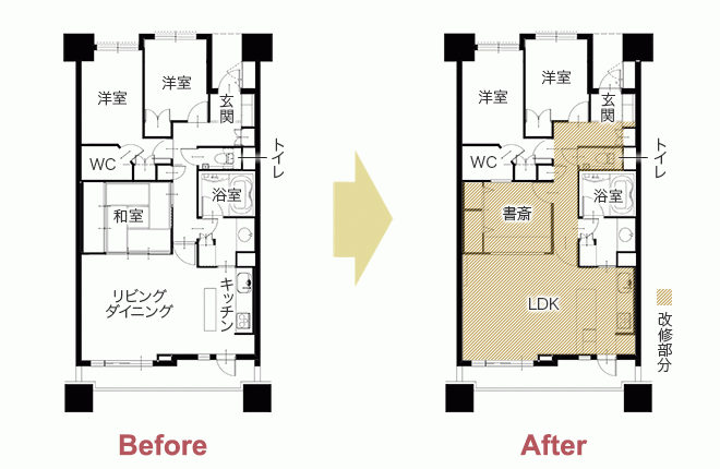 築浅中古マンションをリノベで北欧風の佇まいに　平面図