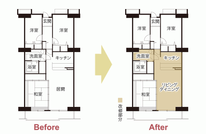 LDKに凝縮した憧れのブルックリンスタイル　平面図