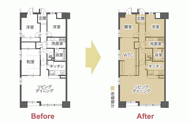 人気のウォークスルークローゼットで仕事もオシャレも楽しめる住まいに　平面図