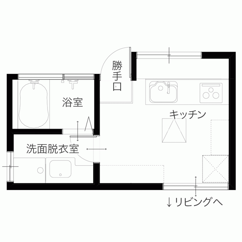 水回り3点をグレードアップ！人気のマイクロバブル湯も設置　平面図
