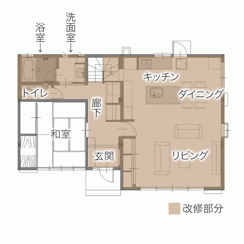 シックスタイルにまとめた二世帯住宅 自動化設備の導入で"家事ラク"に　平面図