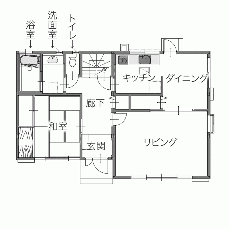シックスタイルにまとめた二世帯住宅 自動化設備の導入で"家事ラク"に　平面図