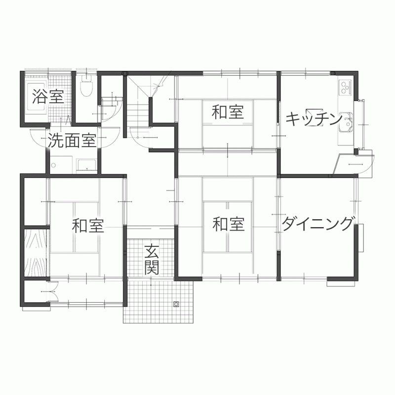 共働き夫婦にうれしい家事ラクな住まい 淡いグレイッシュなインテリアでまとめて　平面図