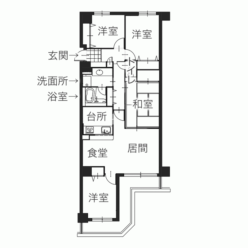 中古リノベで叶えた新婚夫婦にうれしい充実収納の住まい　平面図