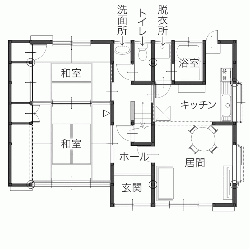 ２つのLDKで互いに快適な二世帯住宅リフォーム　平面図