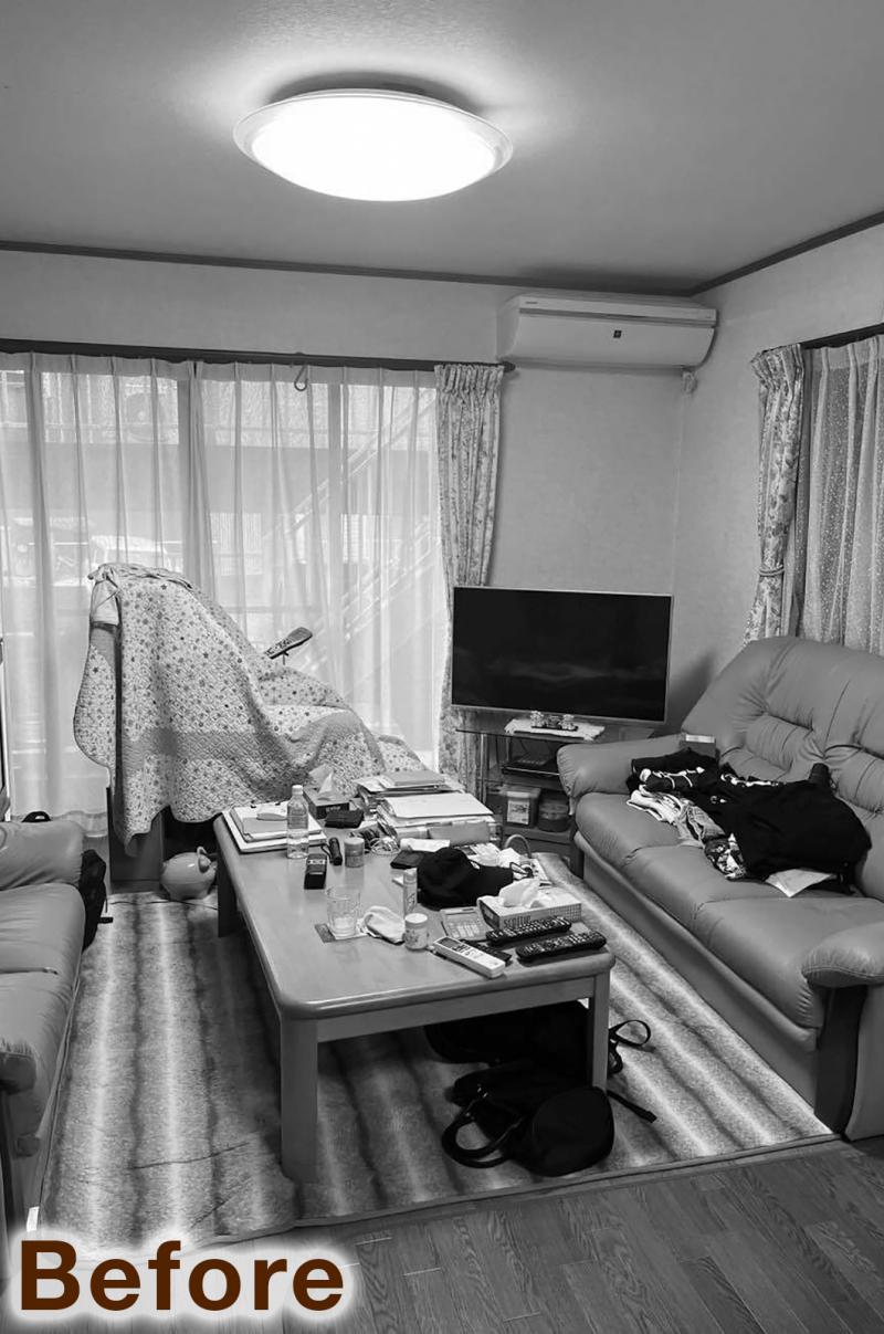 キッチンの袖壁を撤去して開放的なLDKに 間取り変更なしでイメージを一新（リフォーム前）