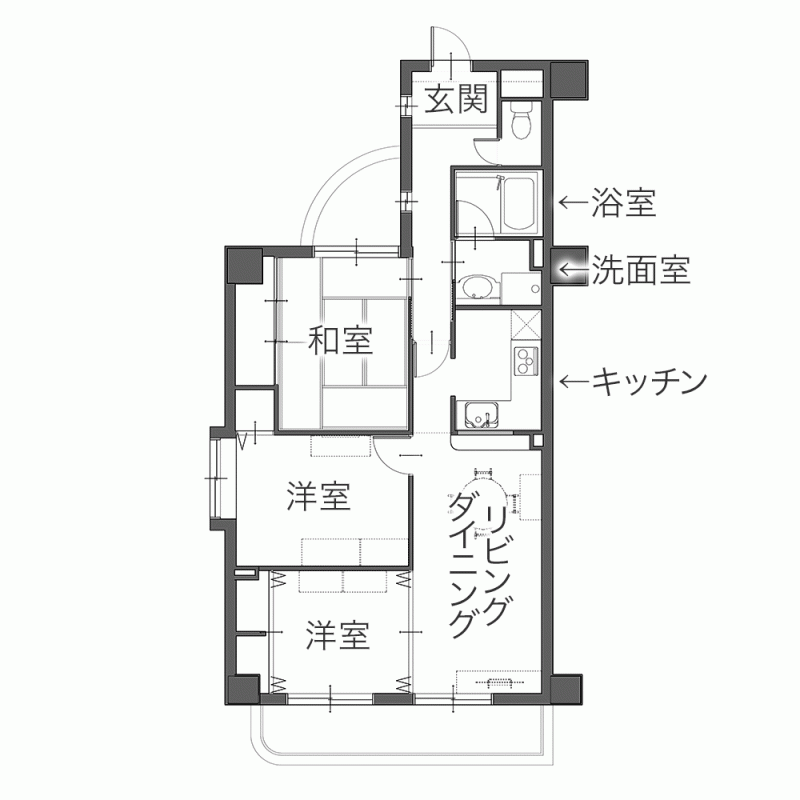 定年後の暮らしを視野に ご夫妻がそれぞれの趣味を愉しめる住まいへ　平面図