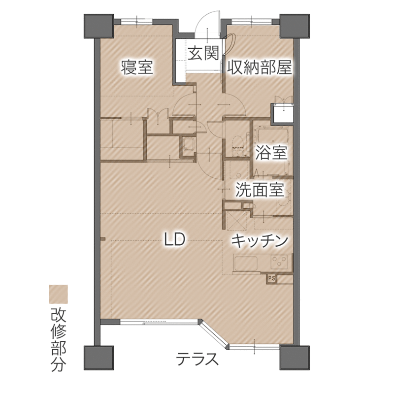ペットと過ごす時間を大切に。ストレスなく快適に暮らすためのマンションリフォーム　平面図
