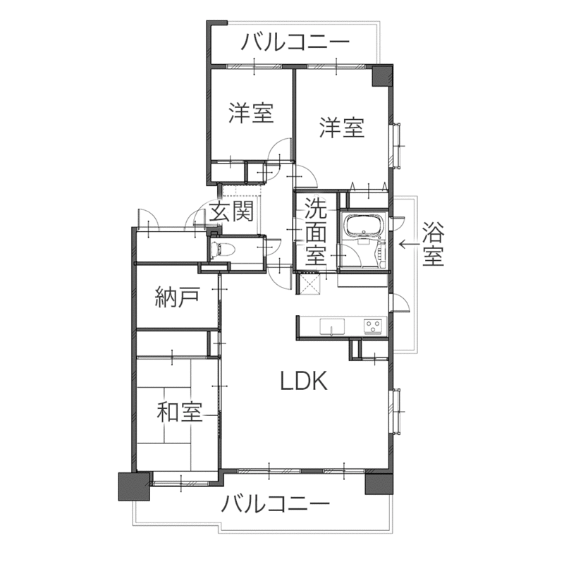 入居30年で実現した念願の全面リフォーム ナチュラルでシンプルな住まいへ　平面図