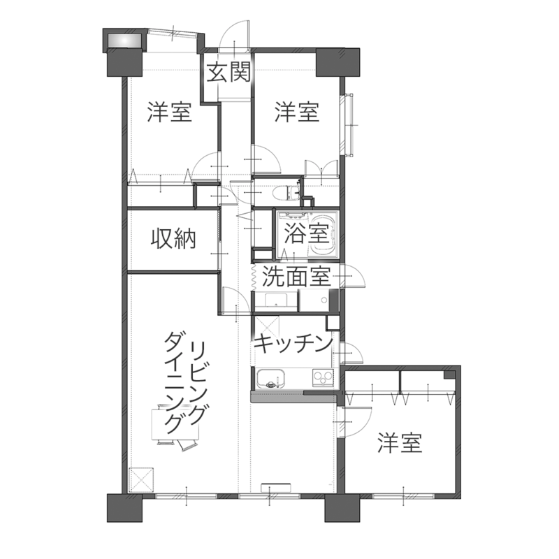 暮らしやすさと快適さを叶えた、開放感あふれる住まいづくり　平面図