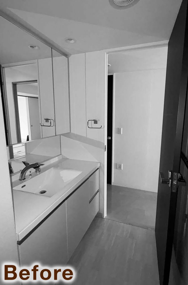 天然木とグレーが調和する上質マンションリノベ（リフォーム前）
