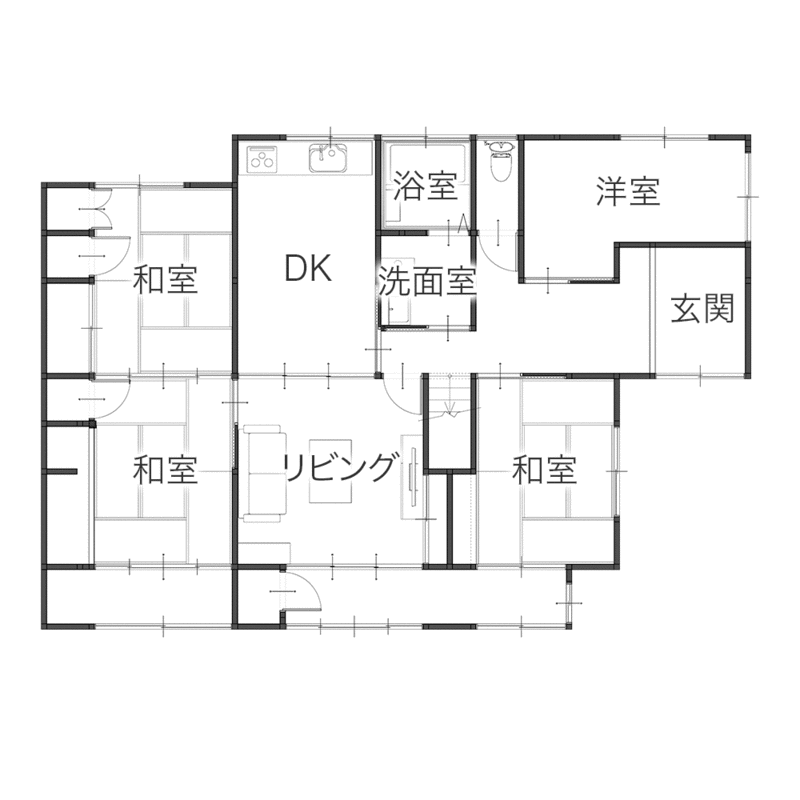 断熱サッシと設備一新で叶える快適リフォーム　平面図