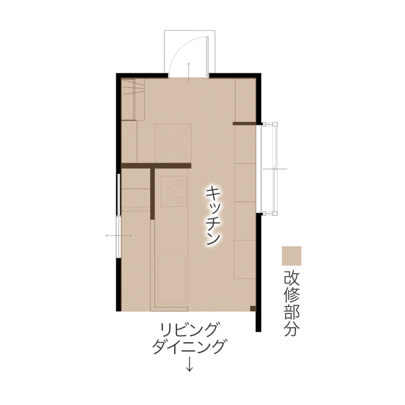 対面キッチンで叶えた お料理を愉しむ丁寧な暮らし　平面図