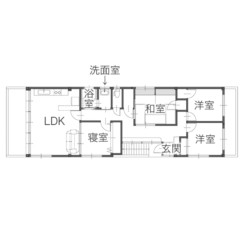 暮らしにちょうどいい快適さ。思い出の住まいを今の家族仕様にリフォーム　平面図