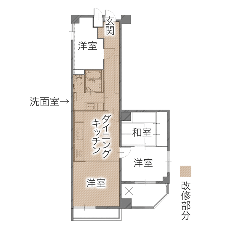 設備一新と内装刷新で叶えた心地よい住まい　平面図