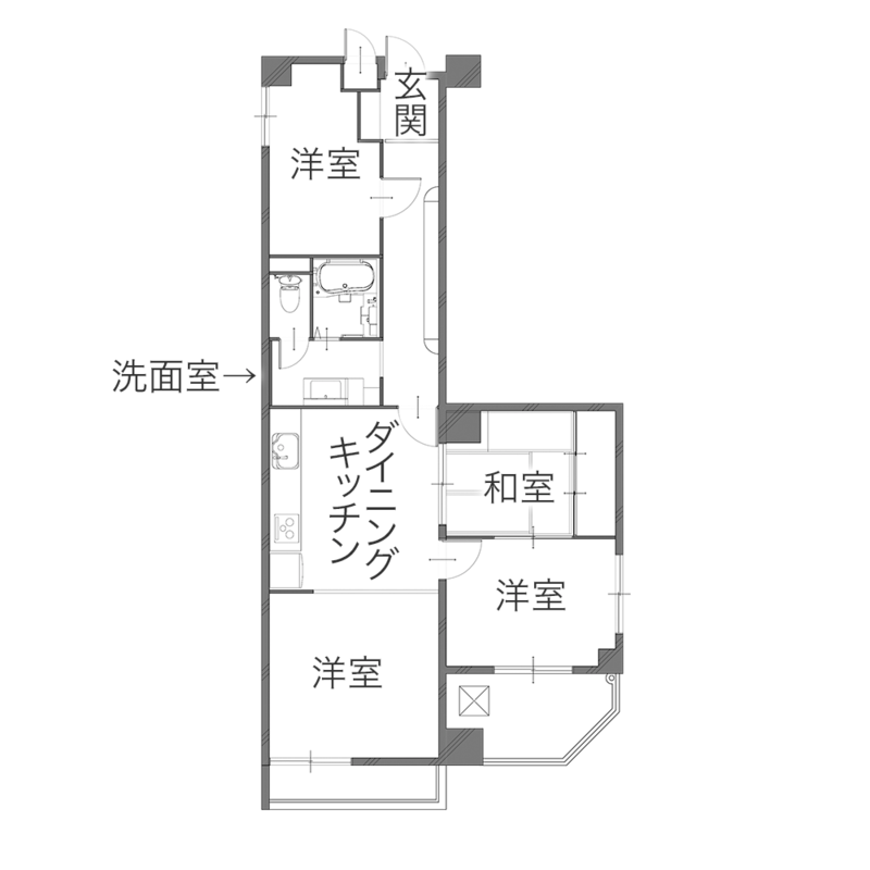 設備一新と内装刷新で叶えた心地よい住まい　平面図